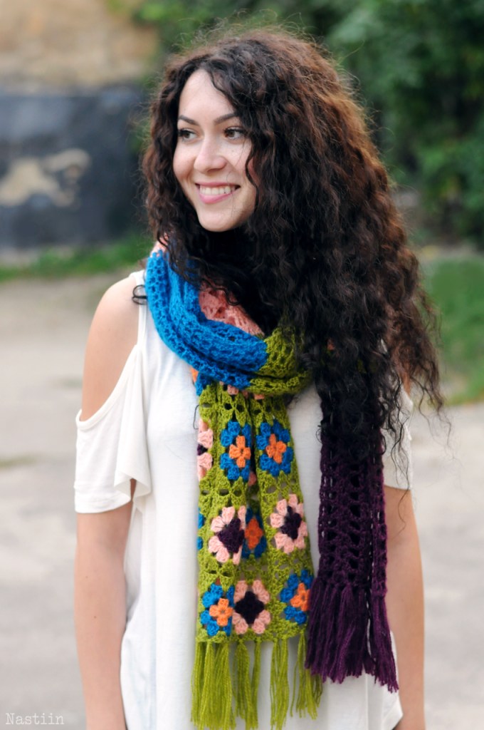 Farfallina – Crochet Patchwork Scarf Pattern (PDF)