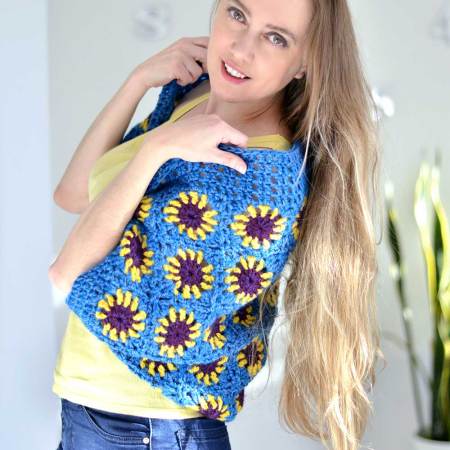 Handmade crocheted kimono crop cardigan by Kyla