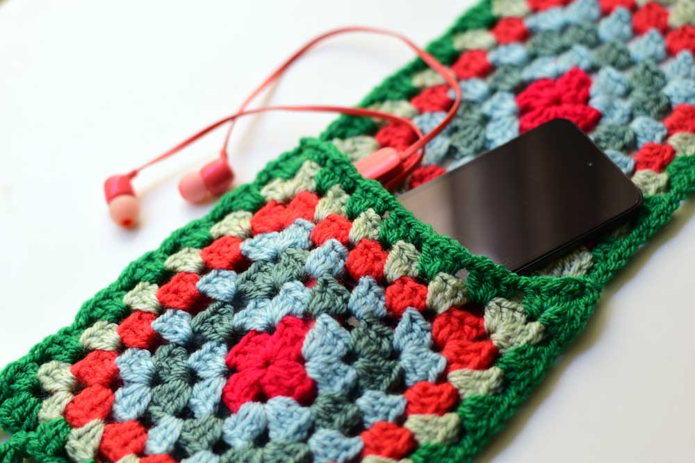 Pretty hand crochet pocketed scarf with fringe by Kyla Zoran