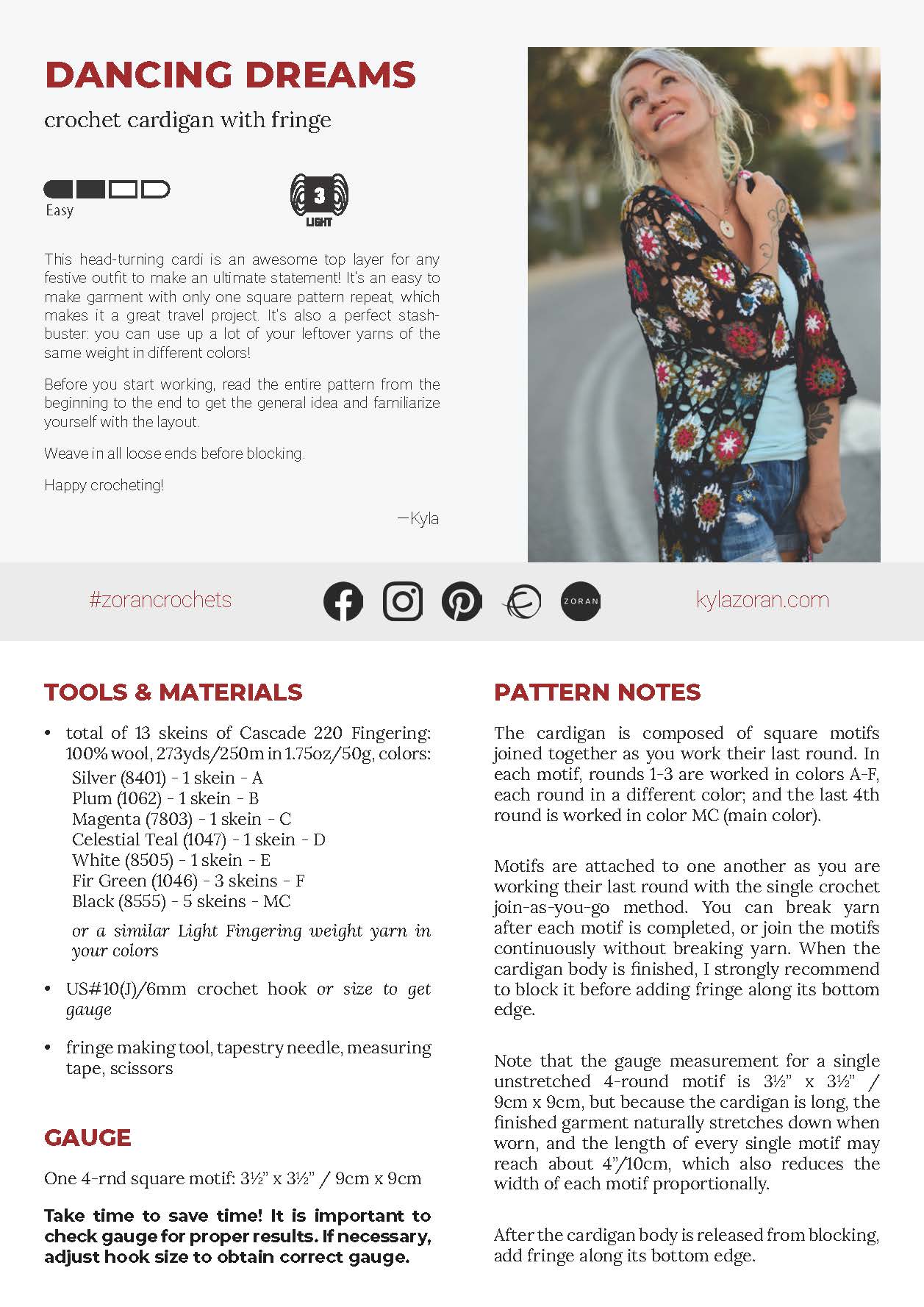Dancing Dreams – Crochet Kimono Cardigan Pattern (PDF) - Image 2