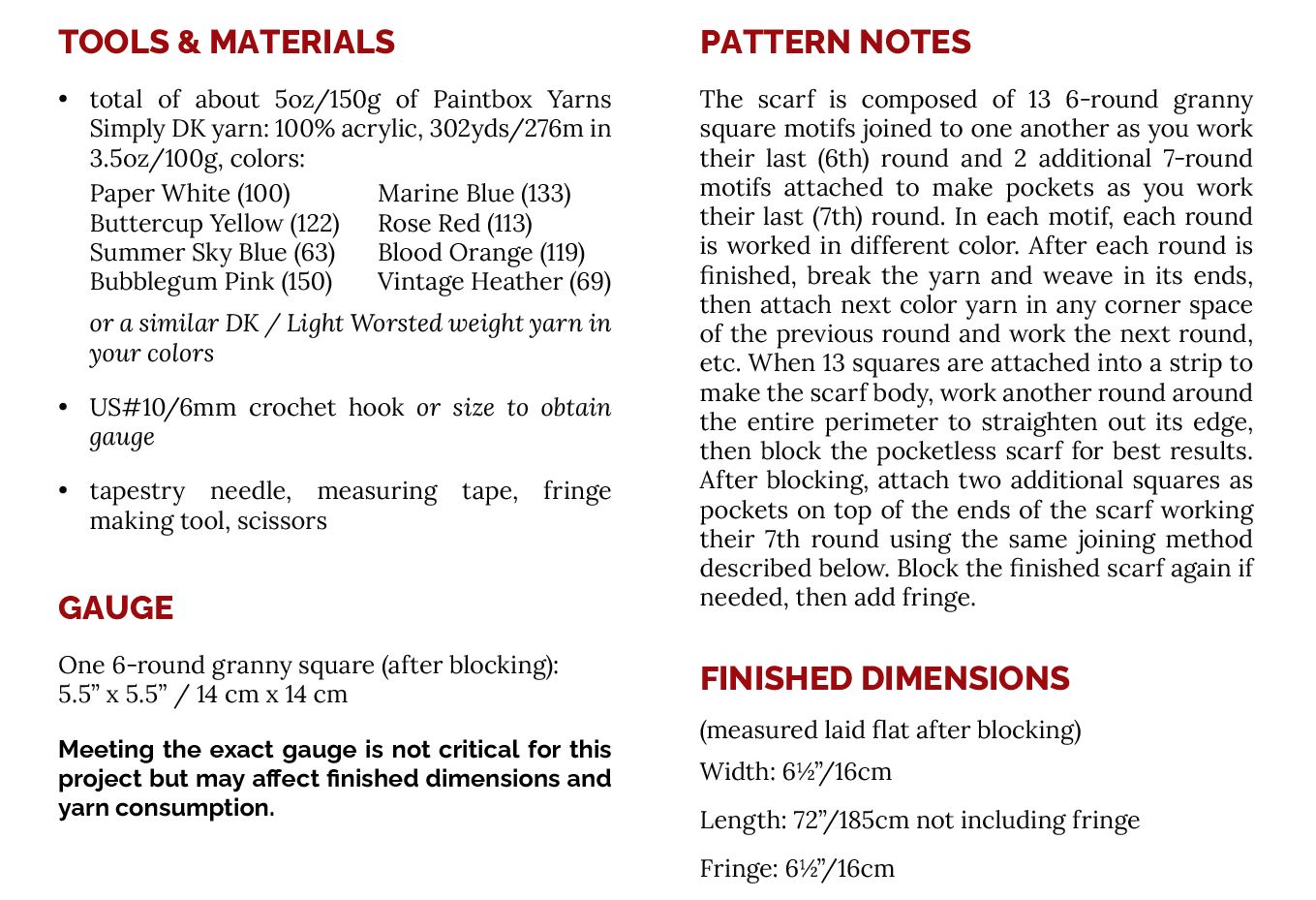 Pocket Scarf – Crochet Granny Square Scarf Pattern (PDF) - Image 3