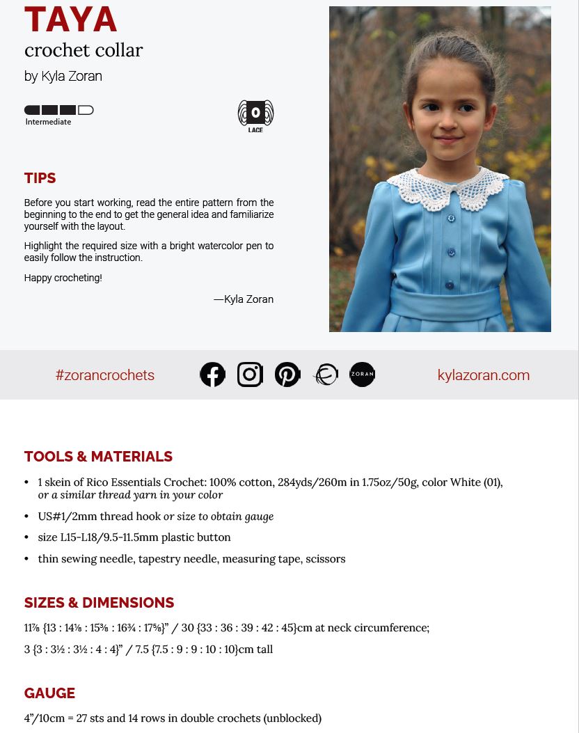 Taya – Crochet Lace Collar Pattern (PDF) - Image 3